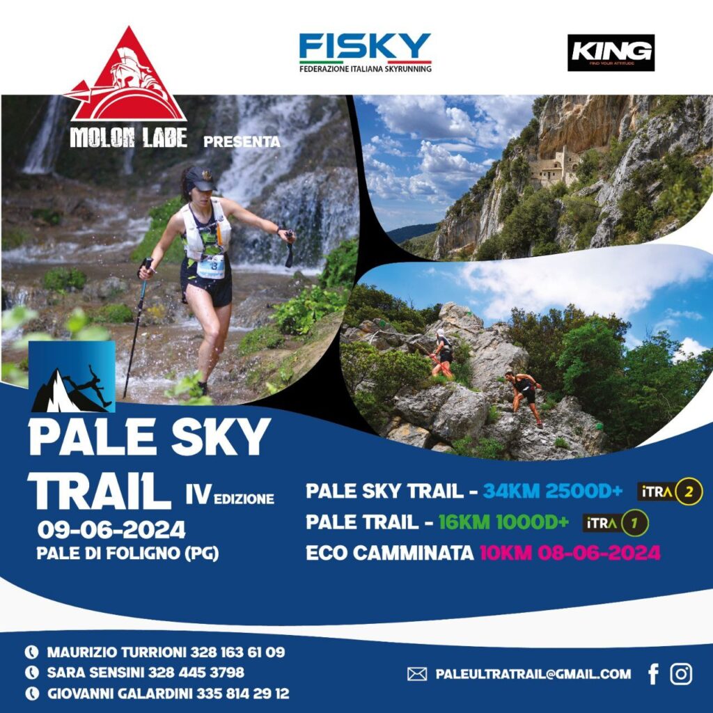 Pale Sky Trail, 9 giugno 2024
34Km 2500 d+
16Km 1000 d+
Pale, Foligno PG